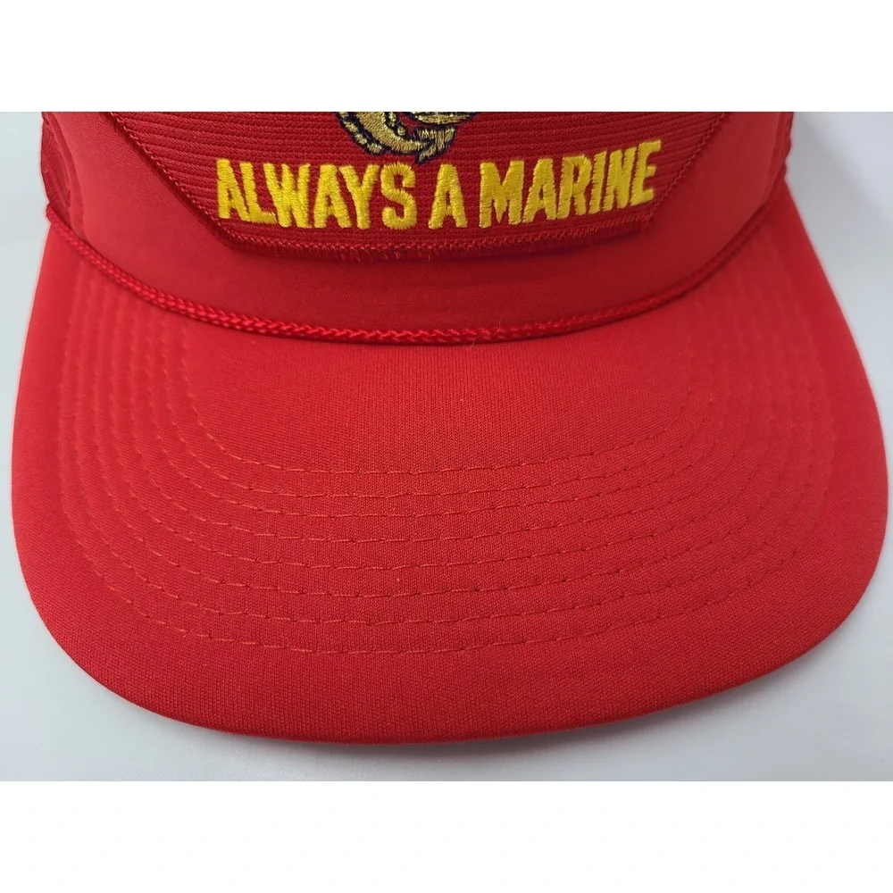 Vintage USMC Never Retired Always A Marine Patch‎ Mesh Trucker Snapback Hat Cap